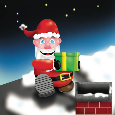 Santa Comming Down A Chimney